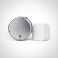 Smart Lock Pro + Connect Hub - Wi-Fi Smart Lock for Keyless Entry - Works with Alexa, Google Assistant, and More – Silver