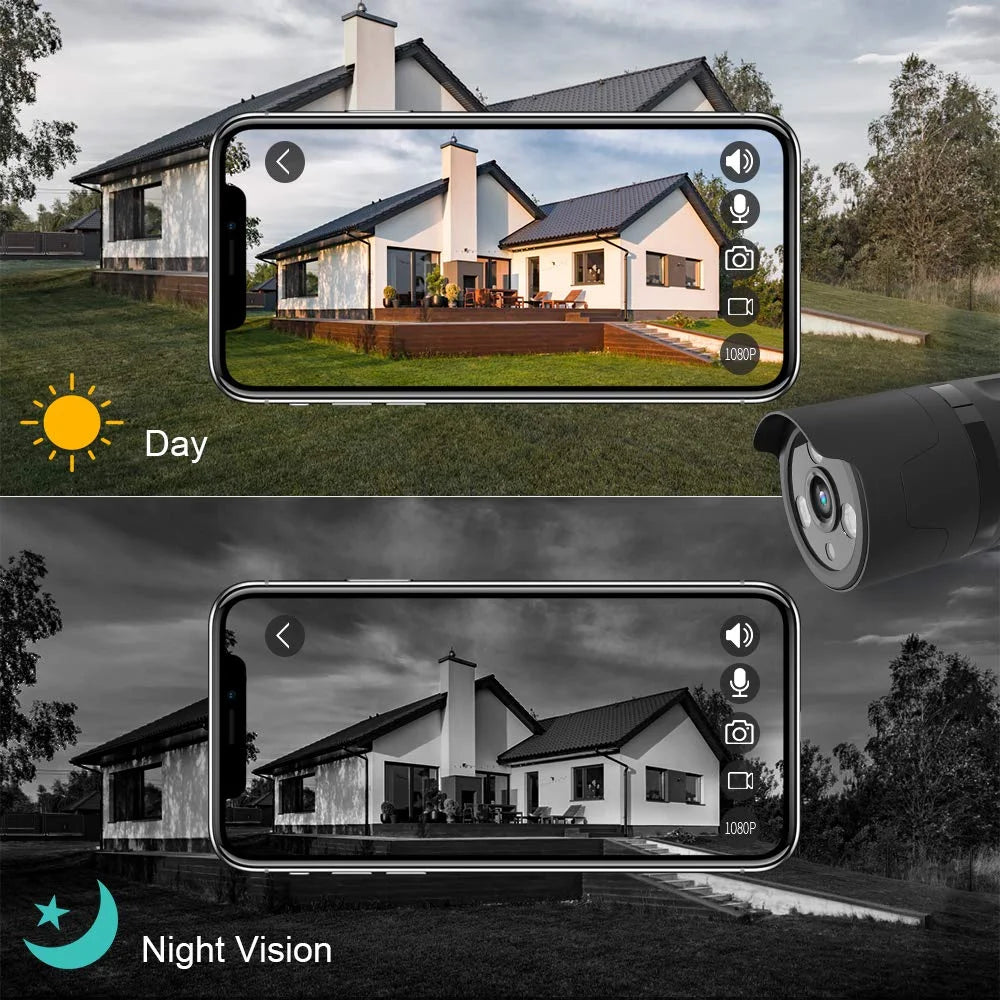 Wireless Security Camera,  Outdoor Wifi Security Camera with Motion Detection Weatherproof Night Vision-Black