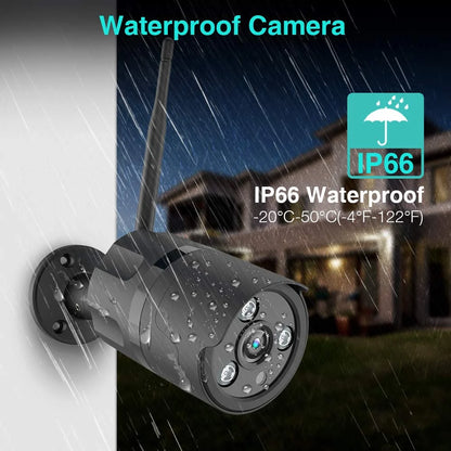Wireless Security Camera,  Outdoor Wifi Security Camera with Motion Detection Weatherproof Night Vision-Black