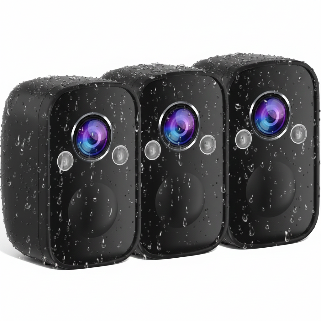 3 Pack Security Cameras Wireless Outdoor 2K Home Security Cameras Outdoor, AI Motion Detection, Color Night Vision, 2-Way Talk, Support Alexa