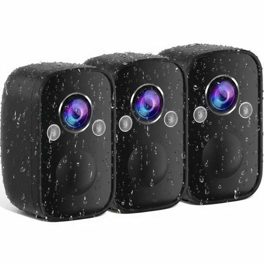 3 Pack Security Cameras Wireless Outdoor 2K Home Security Cameras Outdoor, AI Motion Detection, Color Night Vision, 2-Way Talk, Support Alexa