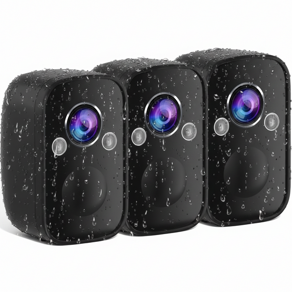 3 Pack Security Cameras Wireless Outdoor 2K Home Security Cameras Outdoor, AI Motion Detection, Color Night Vision, 2-Way Talk, Support Alexa