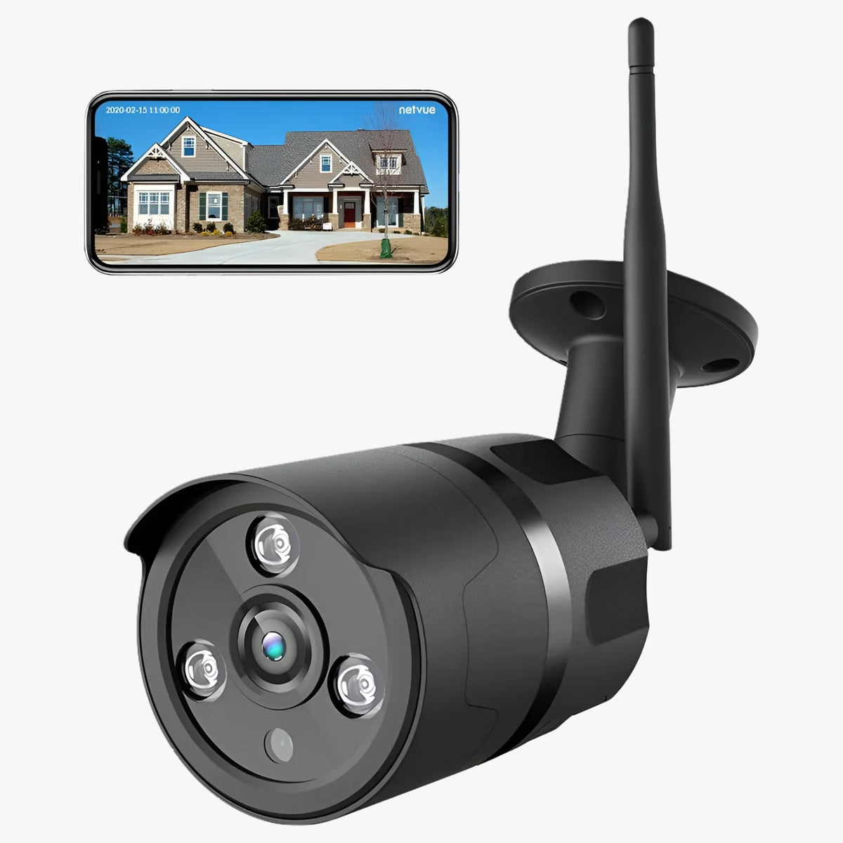 Wireless Security Camera,  Outdoor Wifi Security Camera with Motion Detection Weatherproof Night Vision-Black