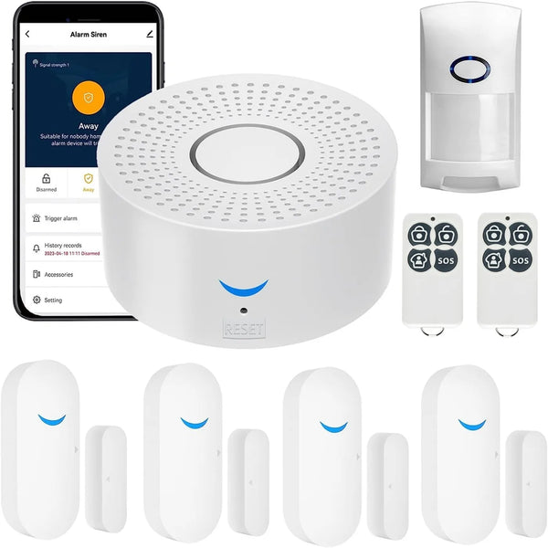 Wireless Wifi Smart Home Automation Security Alarm System with Door Sensor Motion Sensor Smart Life App Burglar Alarm Siren