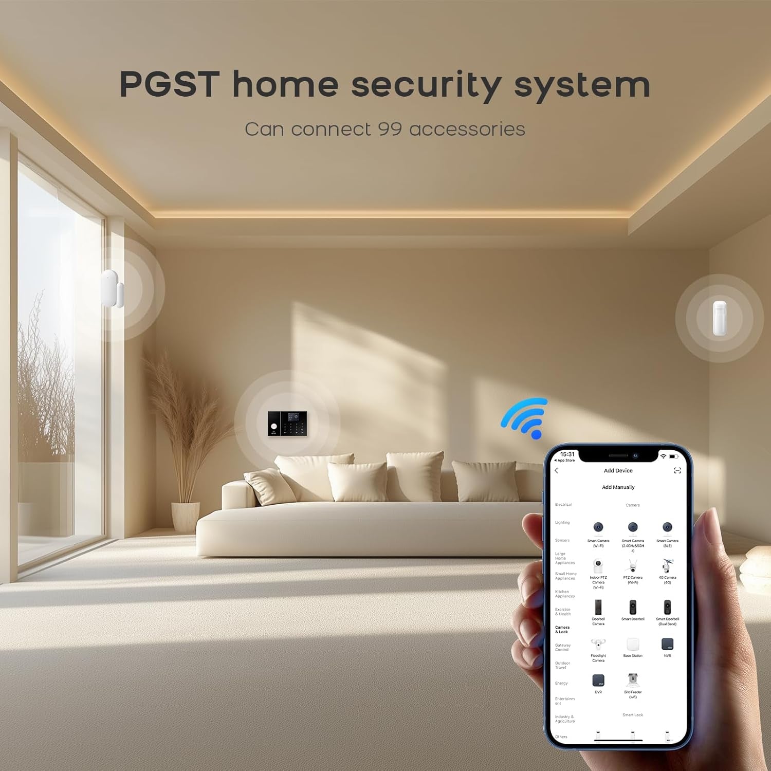 Security Alarm System 99+3 Zone Auto Dial Wifi+Gsm/4G Home Burglar Security Wireless GSM Alarm System Detector Sensor Kit Remote Control,Smart Life Tuya APP,NO Monthly Fees