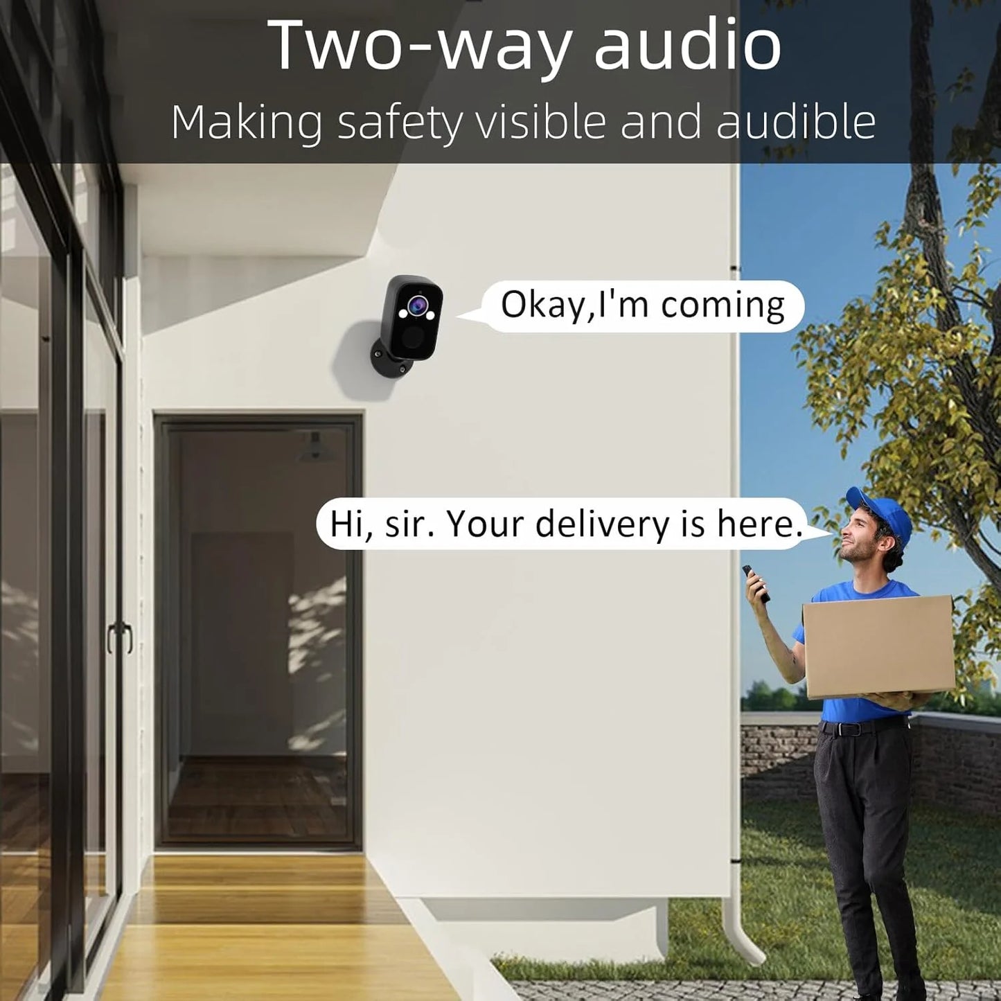3 Pack Security Cameras Wireless Outdoor 2K Home Security Cameras Outdoor, AI Motion Detection, Color Night Vision, 2-Way Talk, Support Alexa