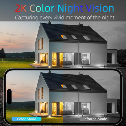 3 Pack Security Cameras Wireless Outdoor 2K Home Security Cameras Outdoor, AI Motion Detection, Color Night Vision, 2-Way Talk, Support Alexa